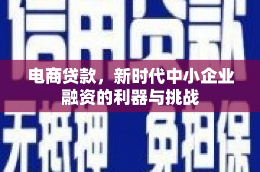 站前电商贷款，新时代中小企业融资的利器与挑战