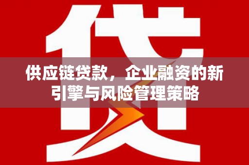 站前供应链贷款，企业融资的新引擎与风险管理策略