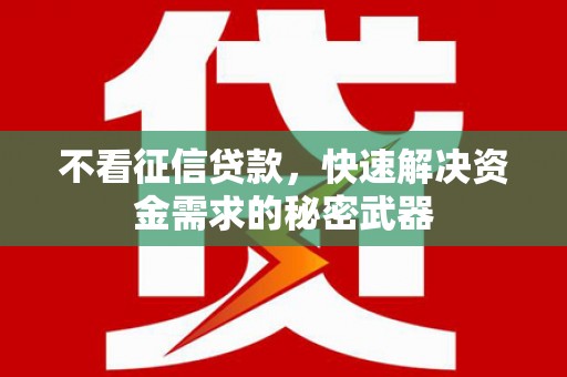 站前不看征信贷款，快速解决资金需求的秘密武器