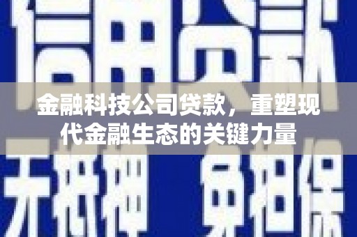 站前金融科技公司贷款，重塑现代金融生态的关键力量