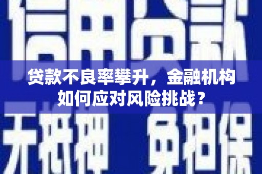 站前贷款不良率攀升，金融机构如何应对风险挑战？